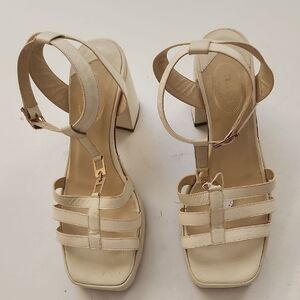 Elegant Cream Strappy Heels for Women